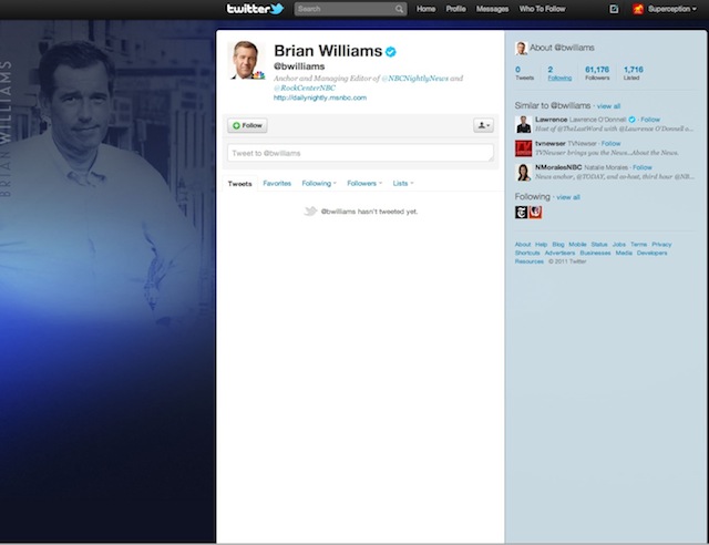 Brian Williams @ Twitter