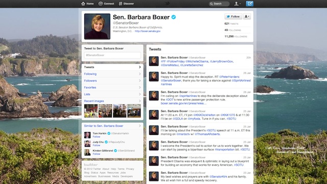 Barbara Boxer @ Twitter