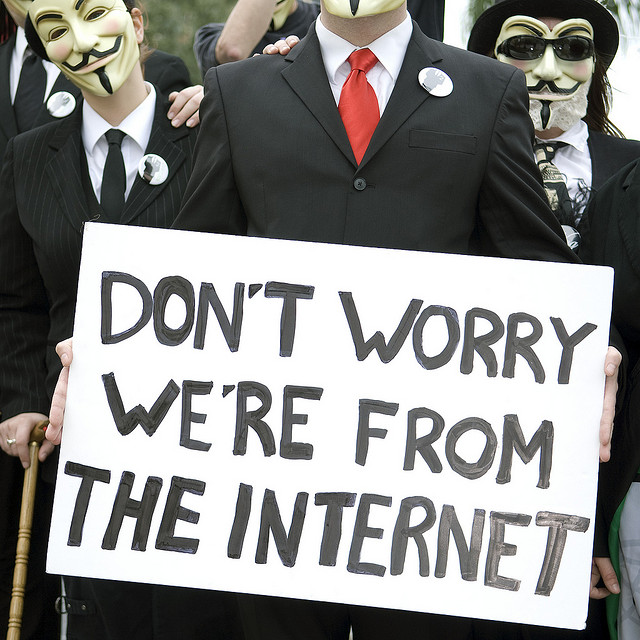 The network of Anonymous hacktivists, originally created to fight Scientology, illustrates one of the few justifications for Internet anonymity - (CC) Anonymous9000
